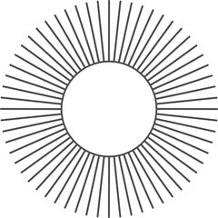 Wall Mural - sun rays icon, shine and burst line