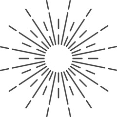 Wall Mural - sun rays icon, shine and burst line