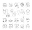 © Dejan Jovanovic - Set of gas mask line icons. Collection of gas mask icons, chemical gas mask, poison gas mask, mask for firefighters and the military, pollution protection masks.