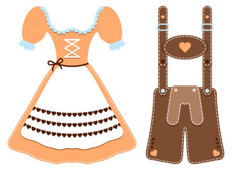 Wall Mural - Dirndl & Lederhose Orange Braun