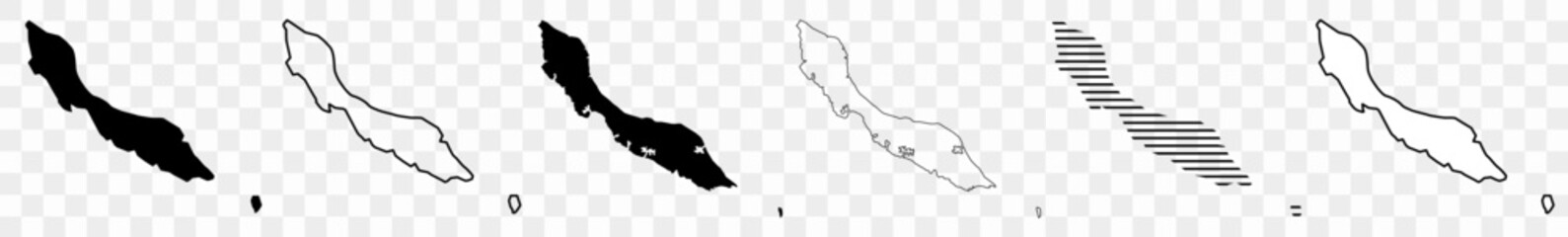 Canvas Print - curaçao map black | curacao border | state country | transparent isolated | variations
