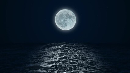 full moon over the sea