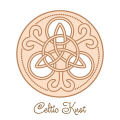 Wall Mural - Celtic Trinity Knot. Pendant. Beige trendy, design with runes