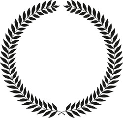 Wall Mural - circular laurel foliate icon
