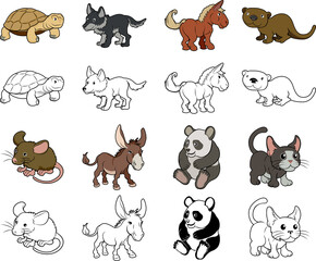 Sticker - Cartoon Animal Illustrations