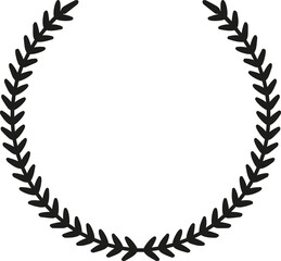 Wall Mural - circular laurel foliate icon