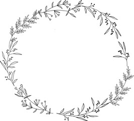 Wall Mural - circular laurel foliate icon