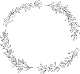 Wall Mural - circular laurel foliate icon