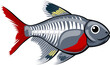 X-ray tetra cartoon fish