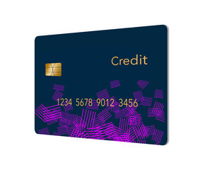 Poster - Here is a generic mock credit card with a modern design and text space in a 3-d illustration.