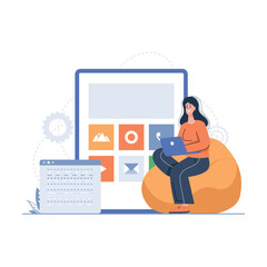 App Developer girl illustration concept