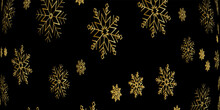 Abstract Black Background With Gold Snowflake