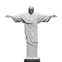 Christ The Redeemer Statue Of Jesus Christ In Rio De Janeiro Isolated