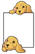 Bookplate style border with golden puppies