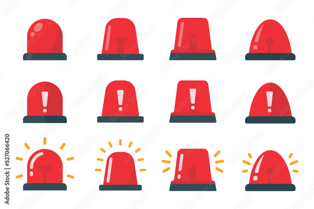 Emergency siren icon. Hazard warning light, ambulance route alarm