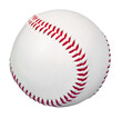 Isolated white baseball with red threads and a shallow depth of field