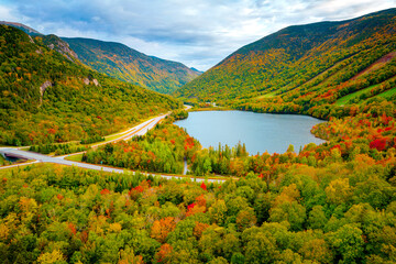 Echo Lake,Franconia Notch State Park,.White Mountains, New Hampshire,.New England,USA