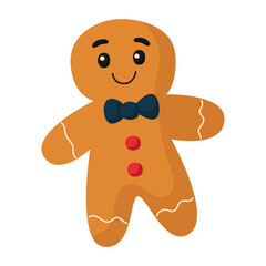 Wall Mural - Holiday gingerbread man cookie icon.