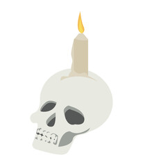 Poster - skull head with candle