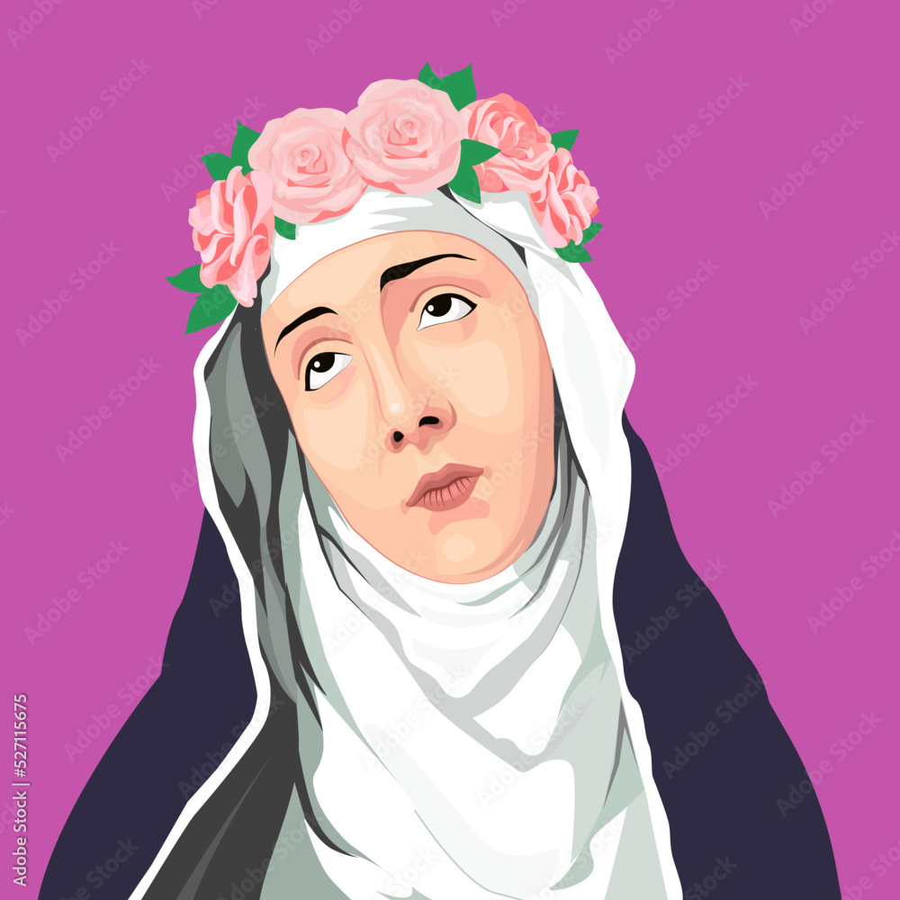 Feast of santa rosa de lima, saint of Peru Stock Vector | Adobe Stock, image size:1000x1000