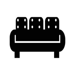 Wall Mural - Sofa set couch furniture icon | Black Vector illustration |