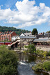 Llangollen, Wales, 27 August, 2022: Old railway station museum and beautiful town of Llangollen, Wales, UK during nice summer day