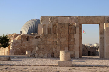 Wall Mural - Amman, Jordan 2022 : Umayyad Palace in Amman Citadel Hill (islamic building)