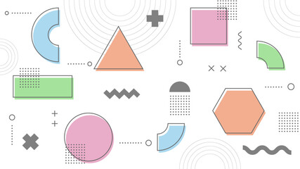 Wall Mural - Modern Abstract Background with Retro Memphis and Soft Pastel Color