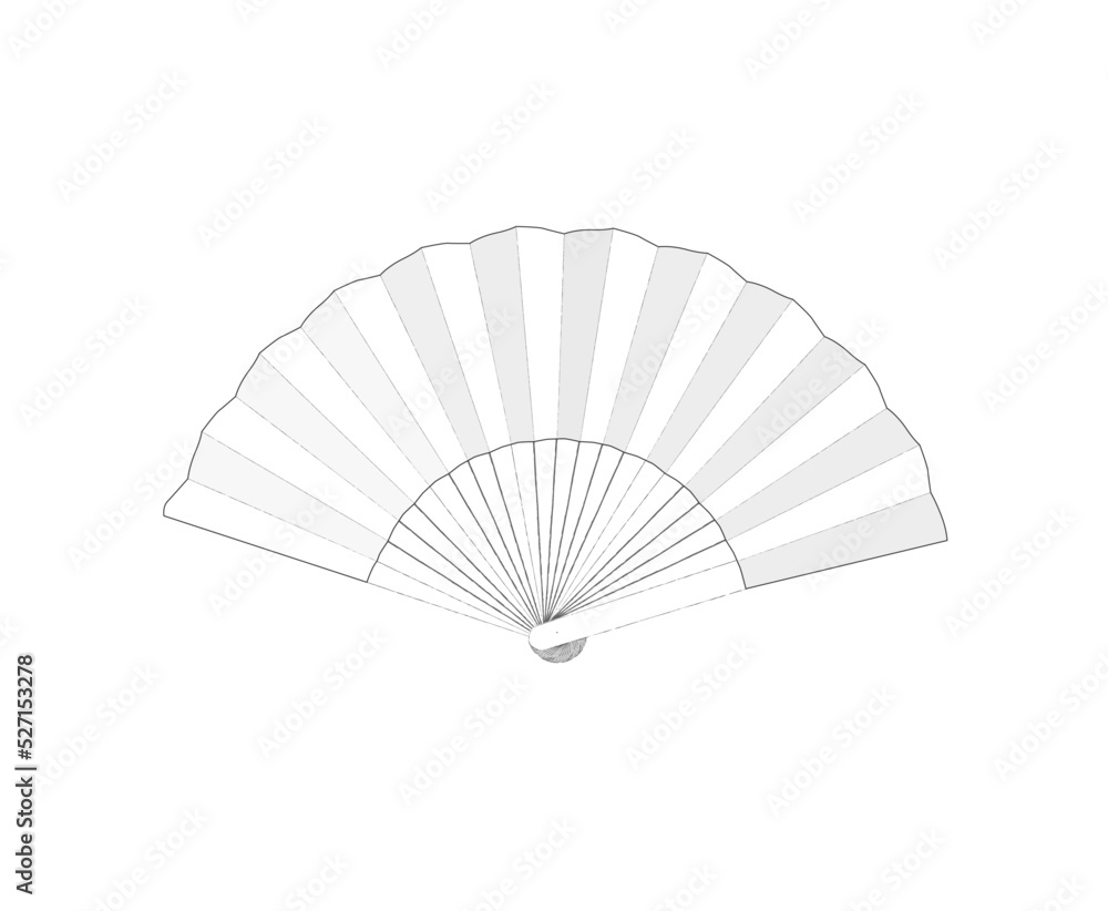 Hand fan, simple japanese geisha white paper air fan. Vector illustration.  Asian traditiional accessory. Graphic stock image. bamboo wood woman china  beauty culture. clip art drawing Stock Vector | Adobe Stock, image size:1000x822