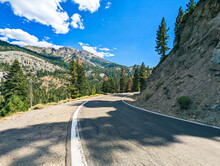Single Lane Road On Ebbetts Pass In The Sierra Nevada Mountains Of California 