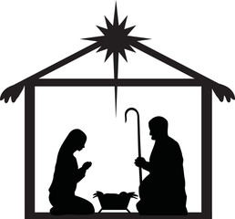 Vector Nativity Scene