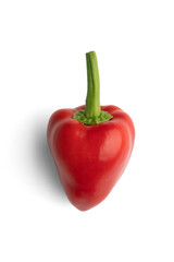 Wall Mural - Red ripened pimento mild chili pepper isolated on a white background w clipping path