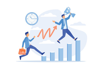 Personal development and goals achievement. Career growth. Self-management, self regulation learning, self-organization course concept.