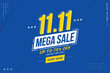 Vector of 11.11 Shopping day Poster or banner. 11 november sales banner template design for social media and website