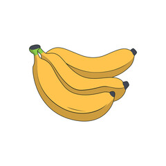 Banana Flat Design Fruit Icon stock illustration. A flat design styled fruit icon with a long side shadow. Color swatches are global so it’s easy to edit and change the colors