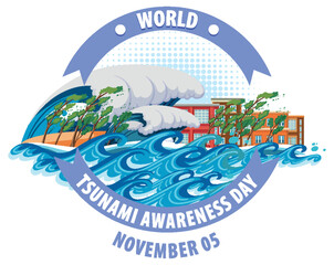 Canvas Print - World Tsunami Awareness Day Logo Design