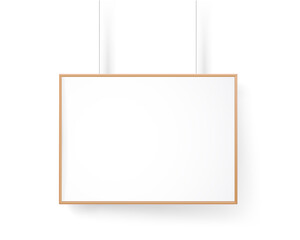 Aufkleber - Wood frame on the wall 3d vector mockup