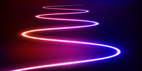 Aufkleber - Illuminated interior with empty stage and neon glowing waves. 3d vector illustration