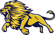 Angry Lion Jump Logo Mascot Design Icon