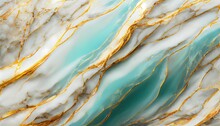 Marble Acrylic Fluid Texture In Turquoise
 Colors Wuth Golden Splashes.  3d Illustration.