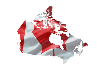 Poster - Canada map outline icon. PNG alpha channel. Country with national flag