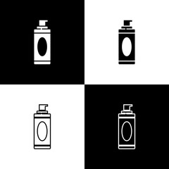 Poster - Set Shaving gel foam icon isolated on black and white background. Shaving cream. Vector Illustration