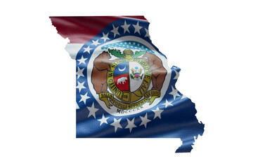 Wall Mural - Missouri state map shape with flag. PNG icon