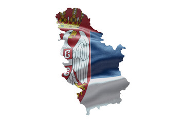 Wall Mural - Serbia map outline icon. PNG alpha channel. Country with national flag