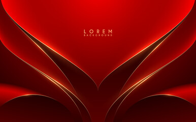 Abstract red and gold shapes background