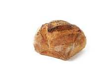 isolated square country bread on a white background