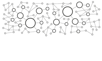 Leinwandbilder - Network system connected dots and lines background template. Technology information linked global digital database graphic vector.