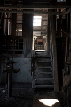 Light Filtering Through Window And Down Stairs In Unused Shearing Quarters
