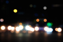 City Lights At Night With Bokeh Blur