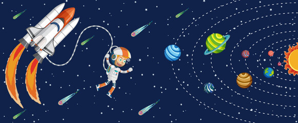 Wall Mural - astronaut in the galaxy background